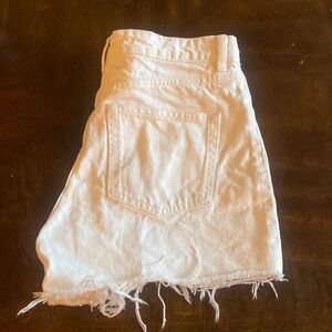 White jean shorts